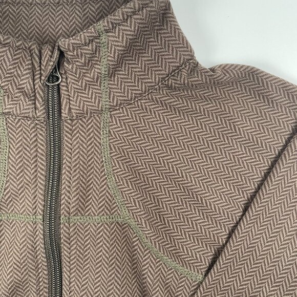 Lululemon Athletica Define Jacket Zip Up Brown Herringbone Pattern Fitted Yoga - Picture 8 of 11